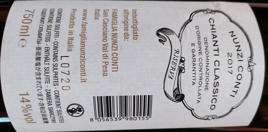 Etiketa Chianti Classico Riserva 