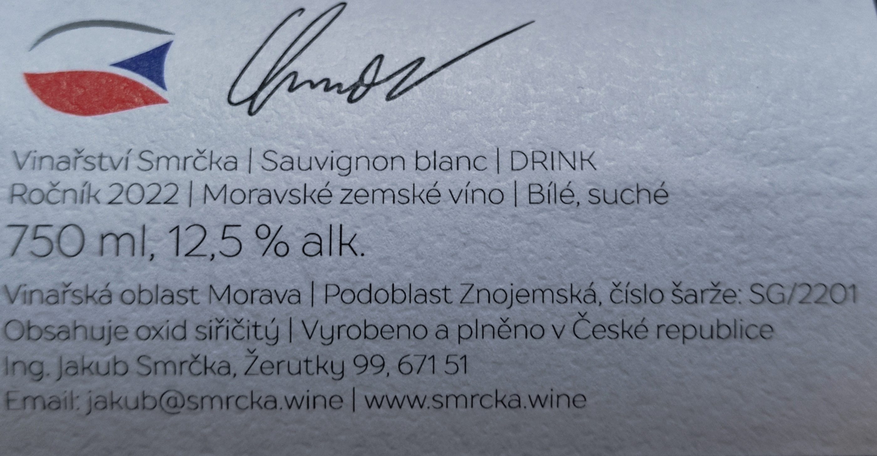 Etiketa Sauvignon blanc \