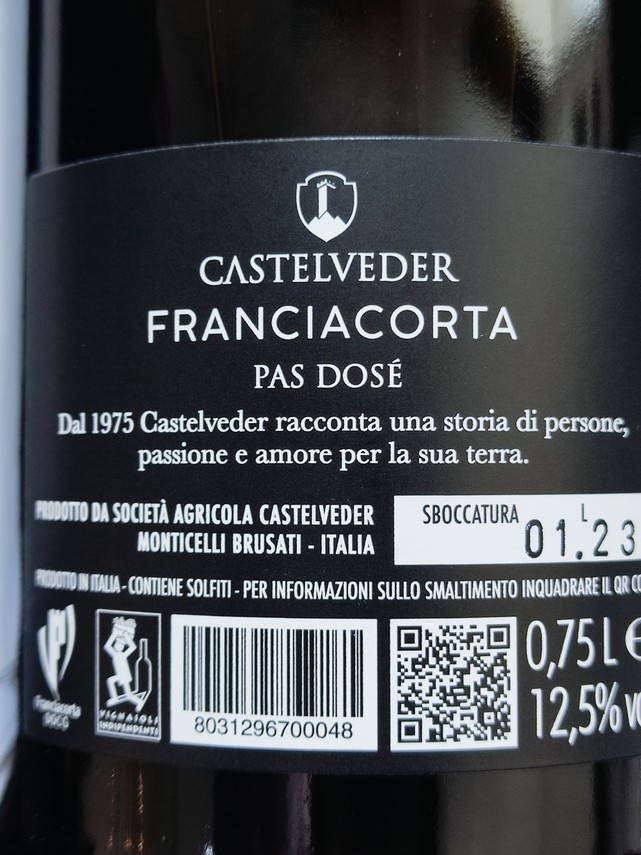Etiketa Franciacorta brut nature