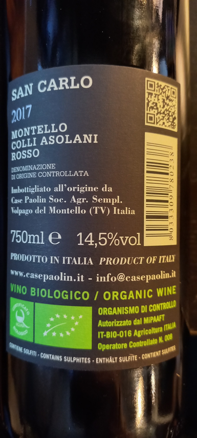 Etiketa San Carlo Montello rosso