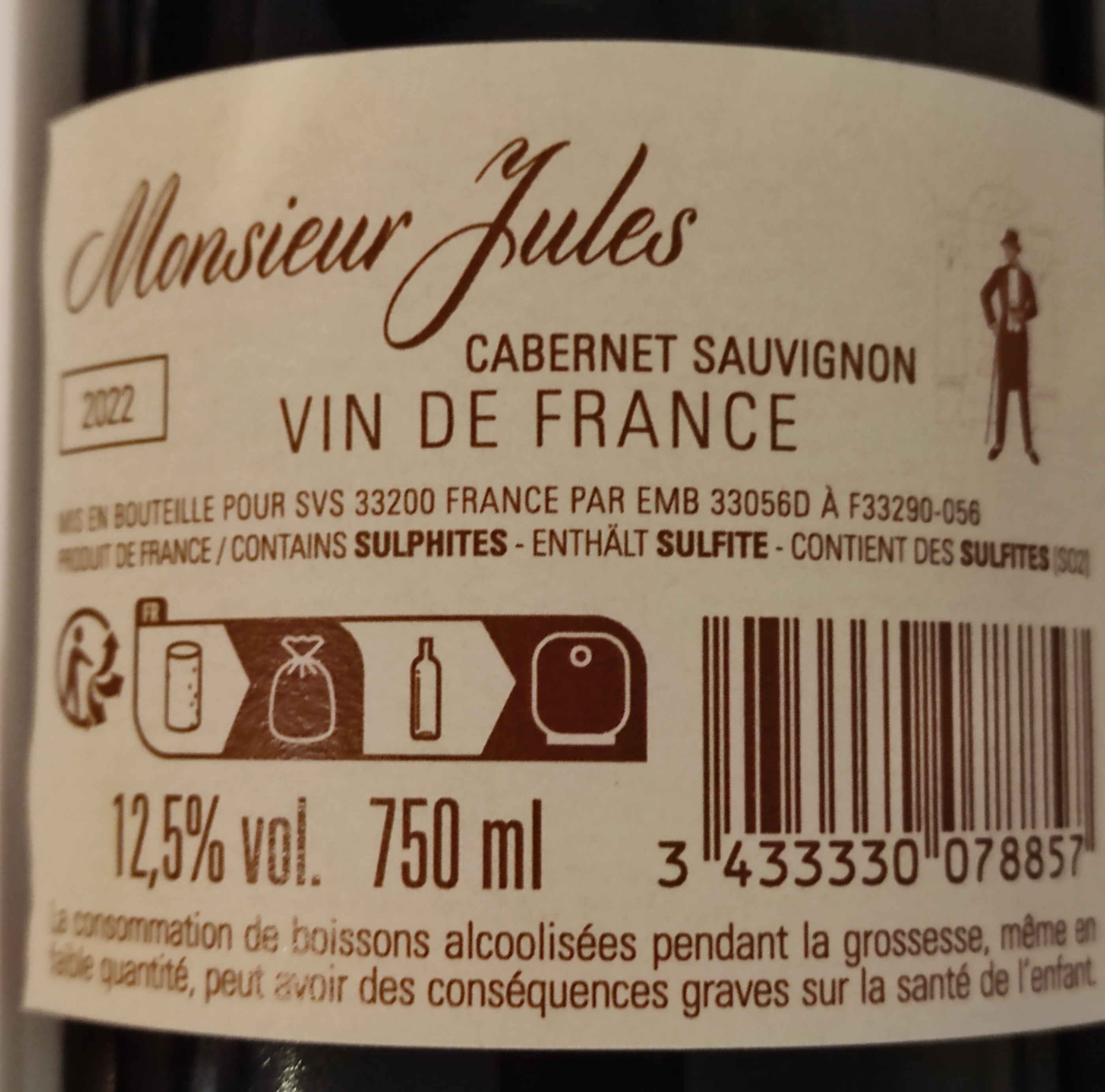 Etiketa Cabernet Sauvignon Mr. Jules