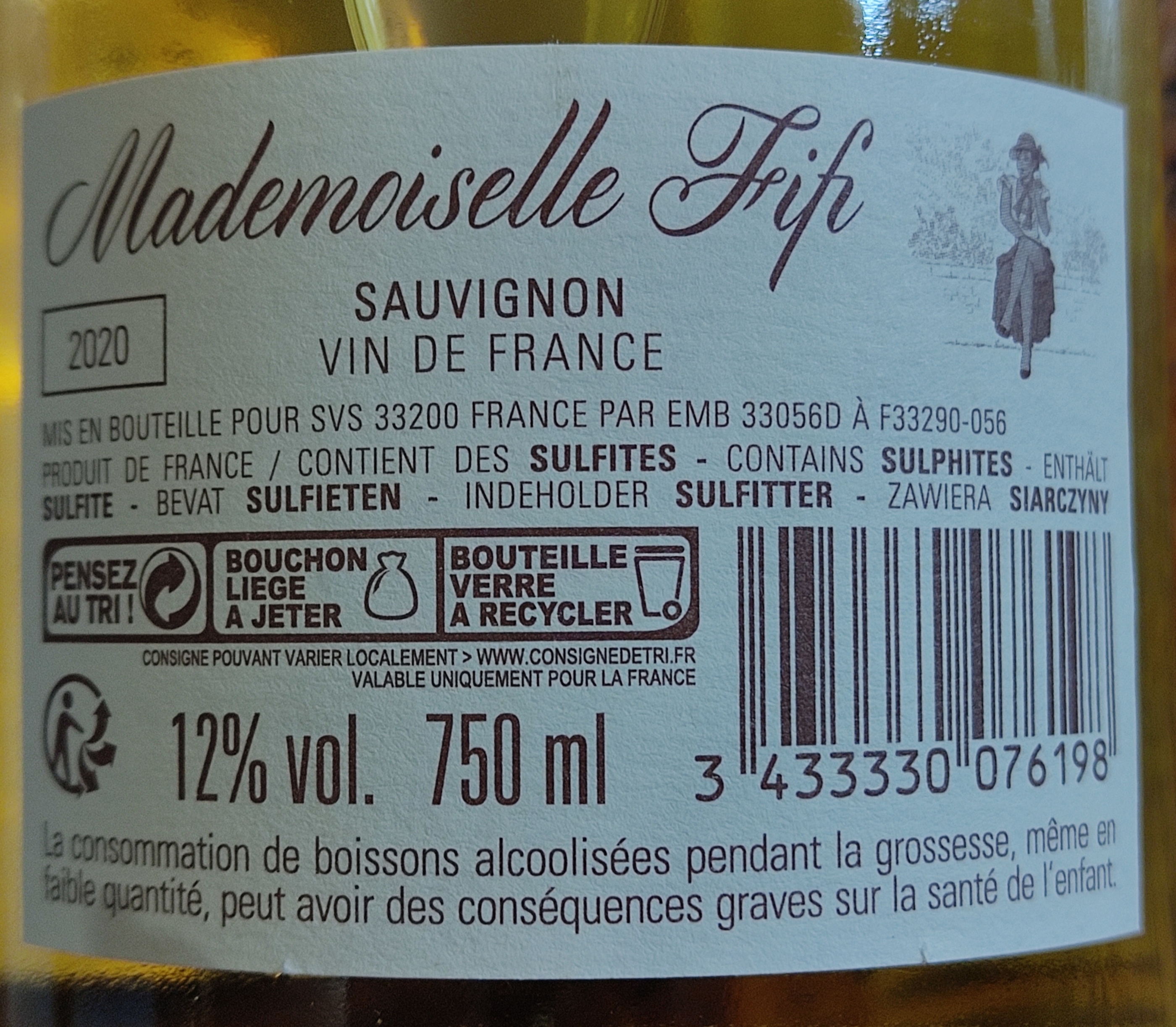 Etiketa Sauvignon blanc Mlle Fifi