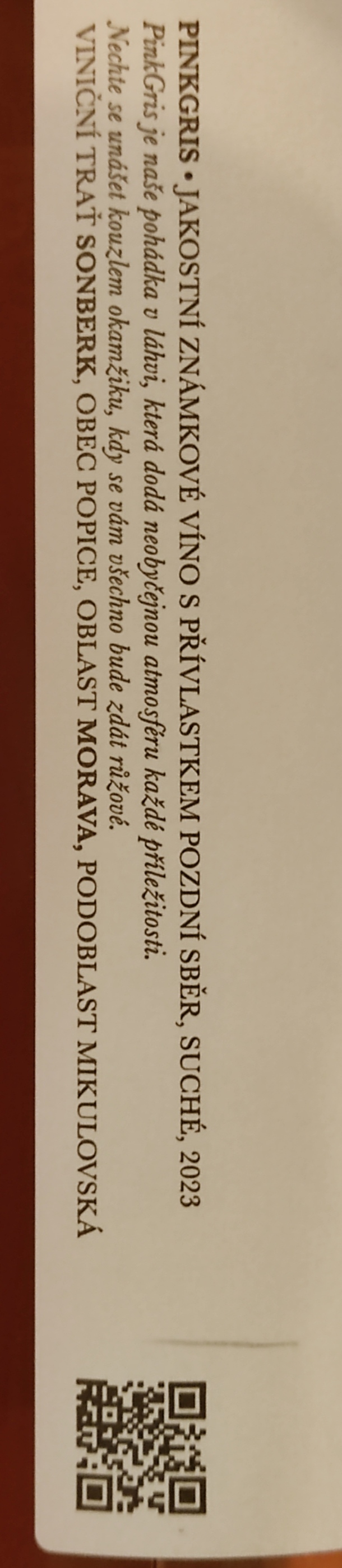 Etiketa PinkGris Stříbrný Sonberk