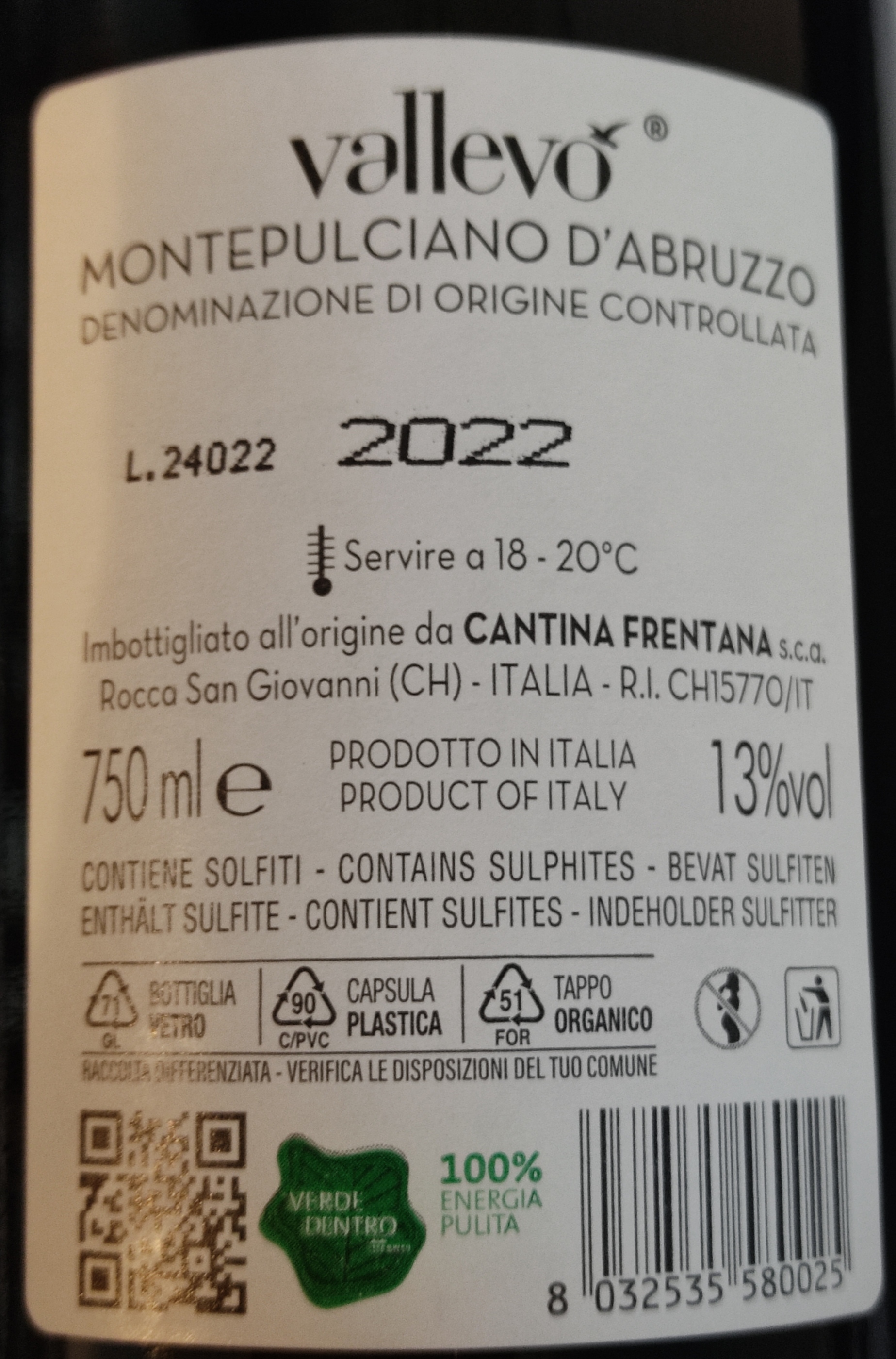 Etiketa Montepulciano d\'Abruzzo