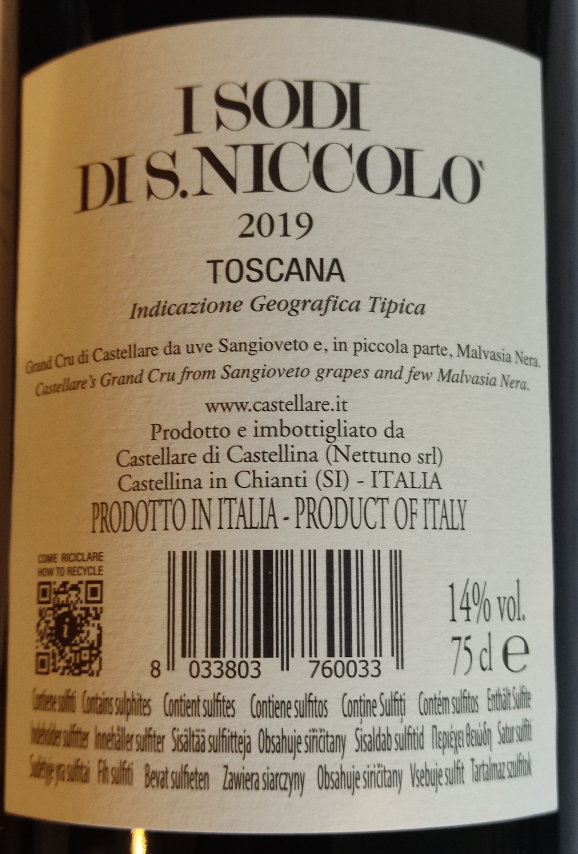 Etiketa I Sodi Di San Niccolo