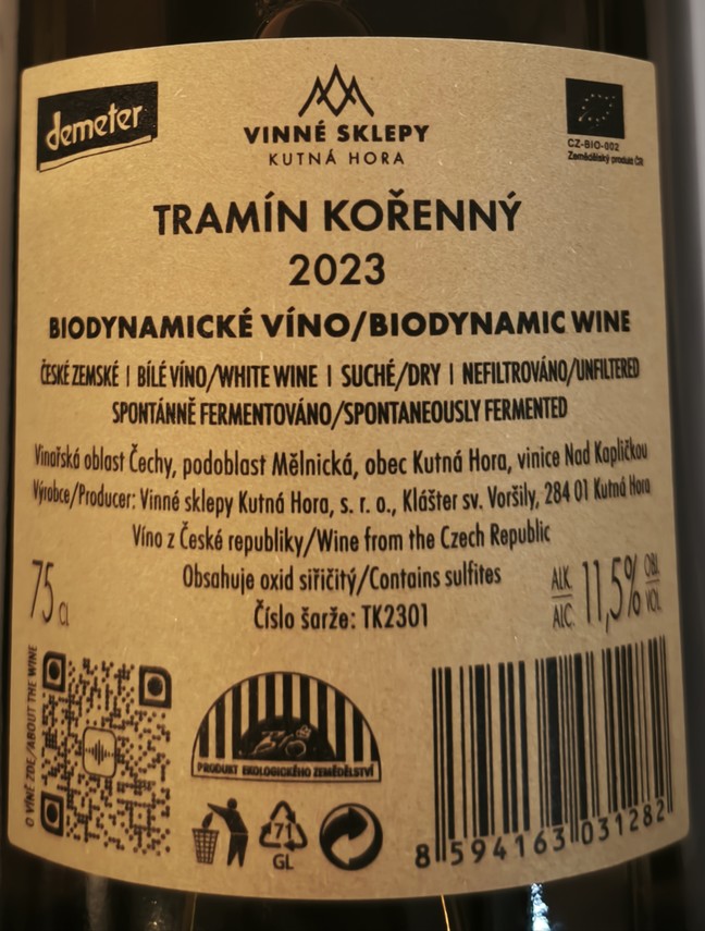 Etiketa Tramín kořenný