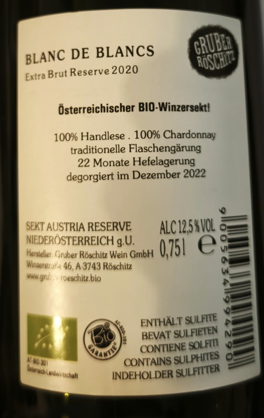 Etiketa Blanc de blancs Reserve 