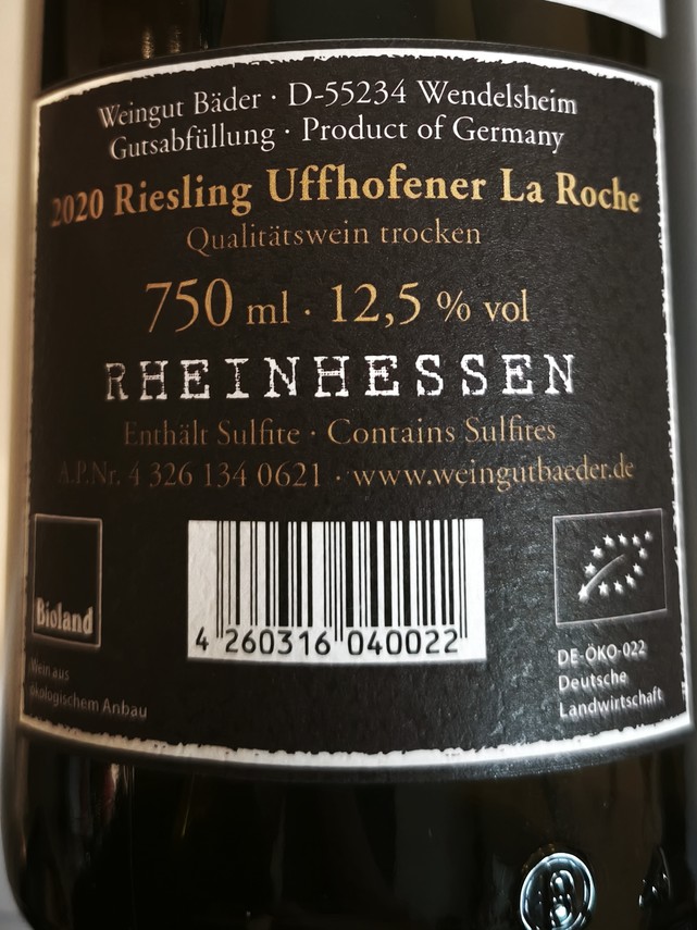 Etiketa Riesling La Roche