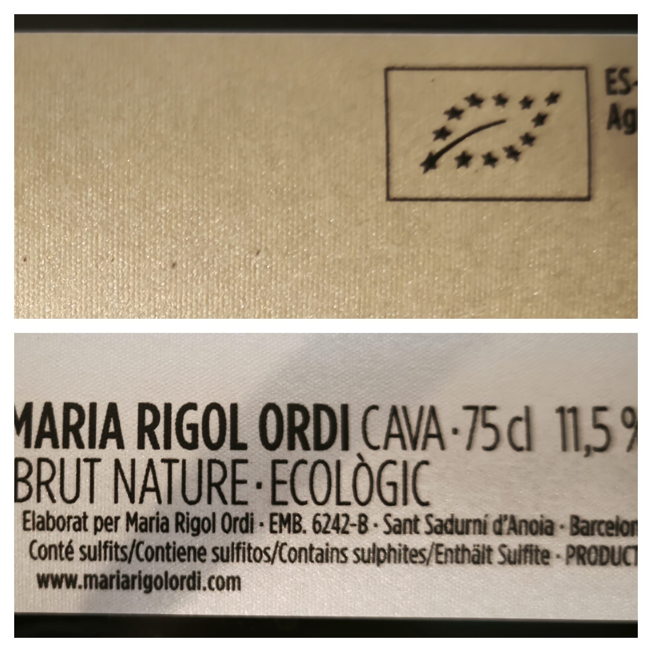 Etiketa Cava Brut Nature