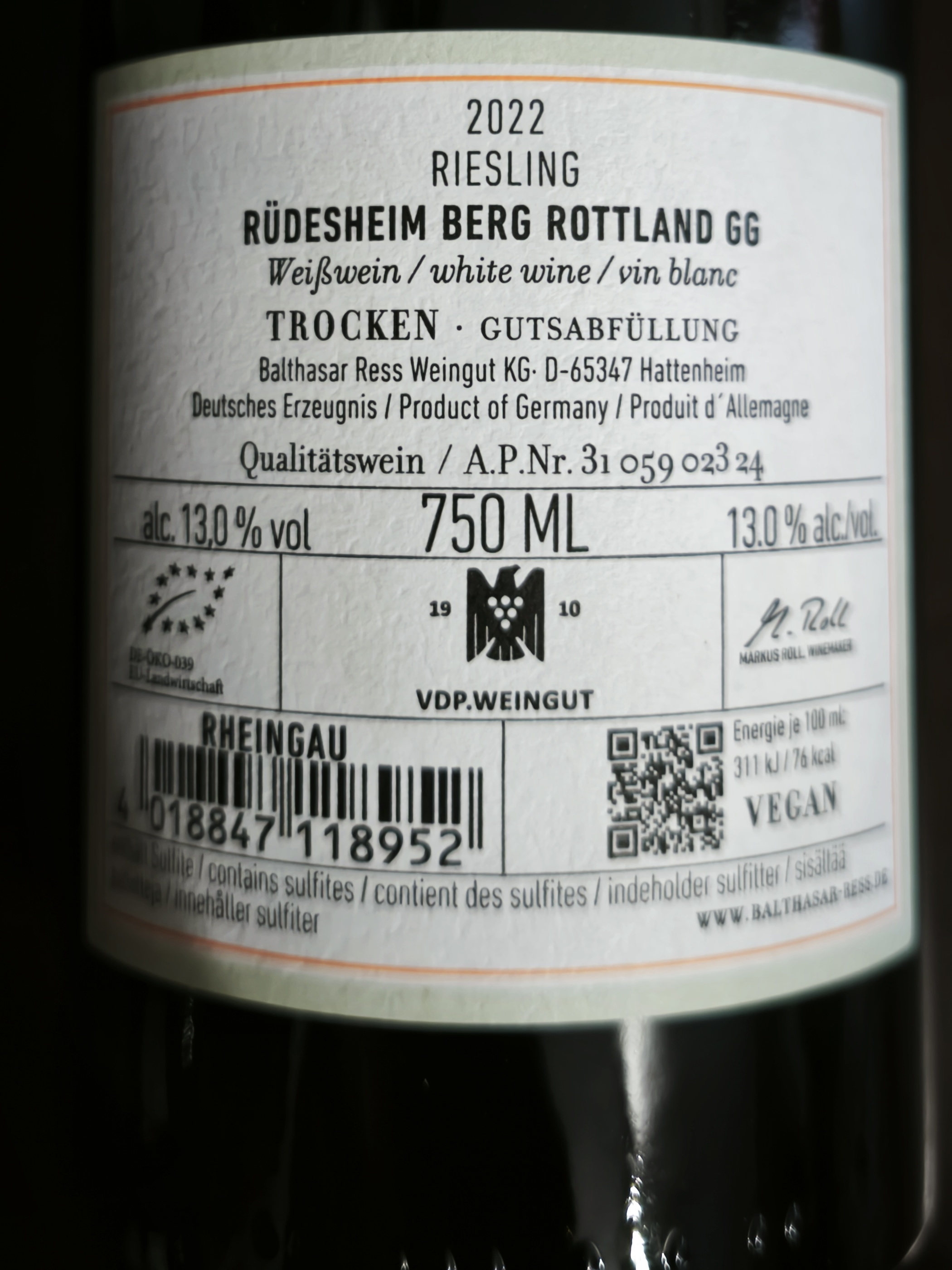 Etiketa Riesling \