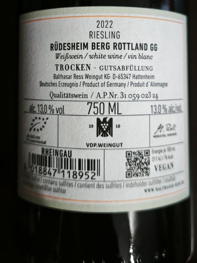 Etiketa Riesling GG \