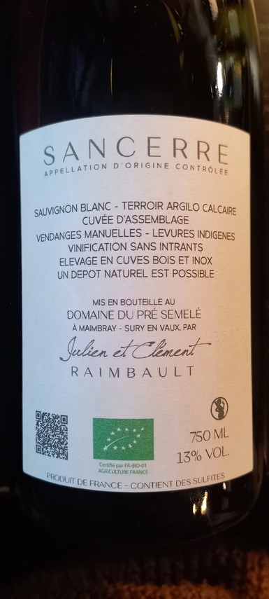 Etiketa Sancerre blanc AOP