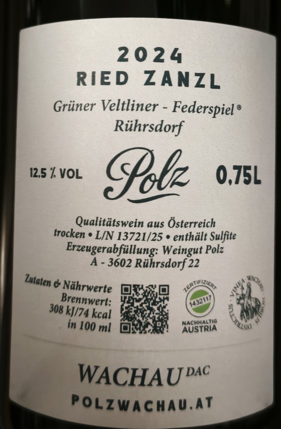 Etiketa Grüner Veltliner Federspiel \