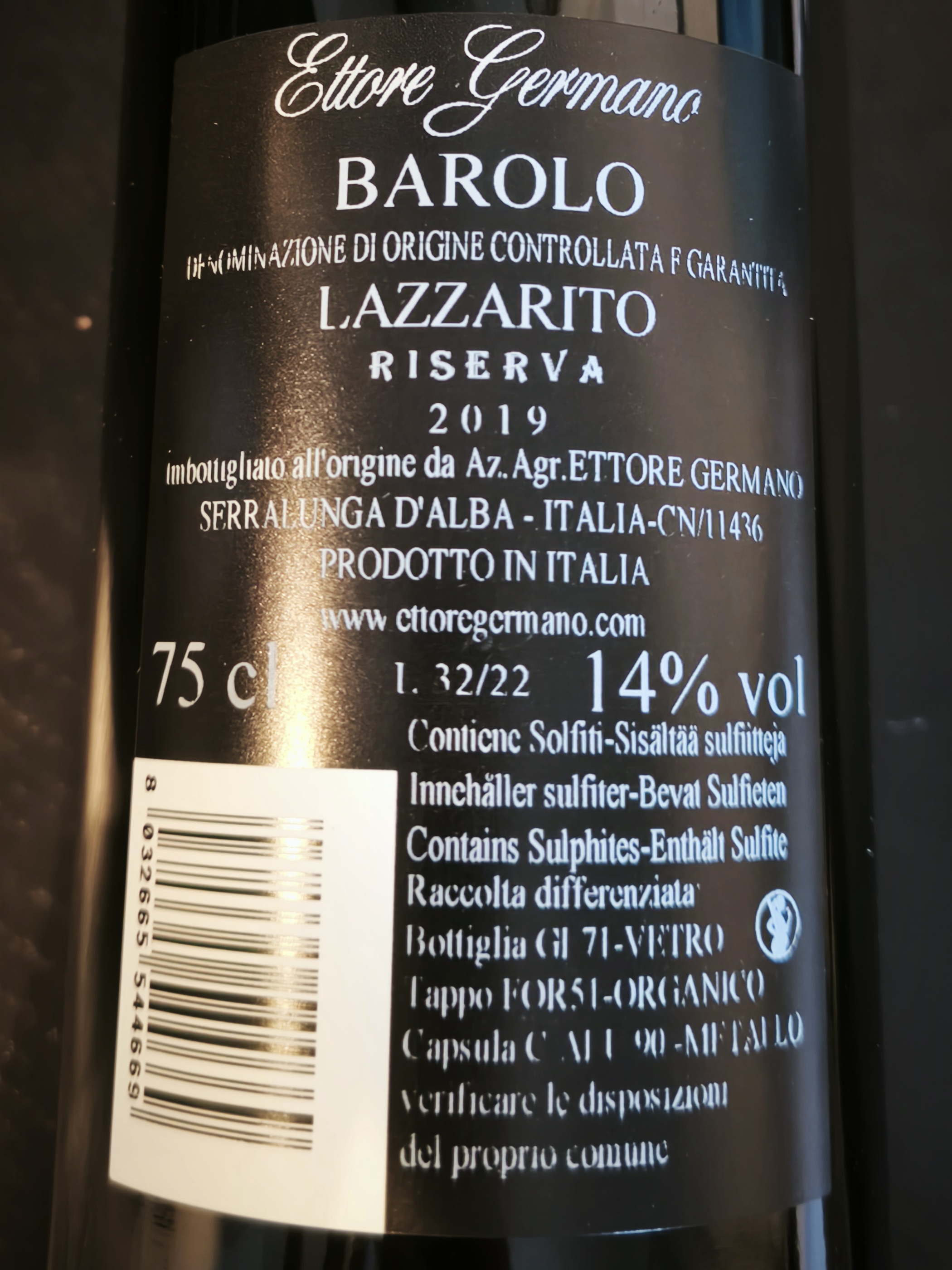 Etiketa Barolo \