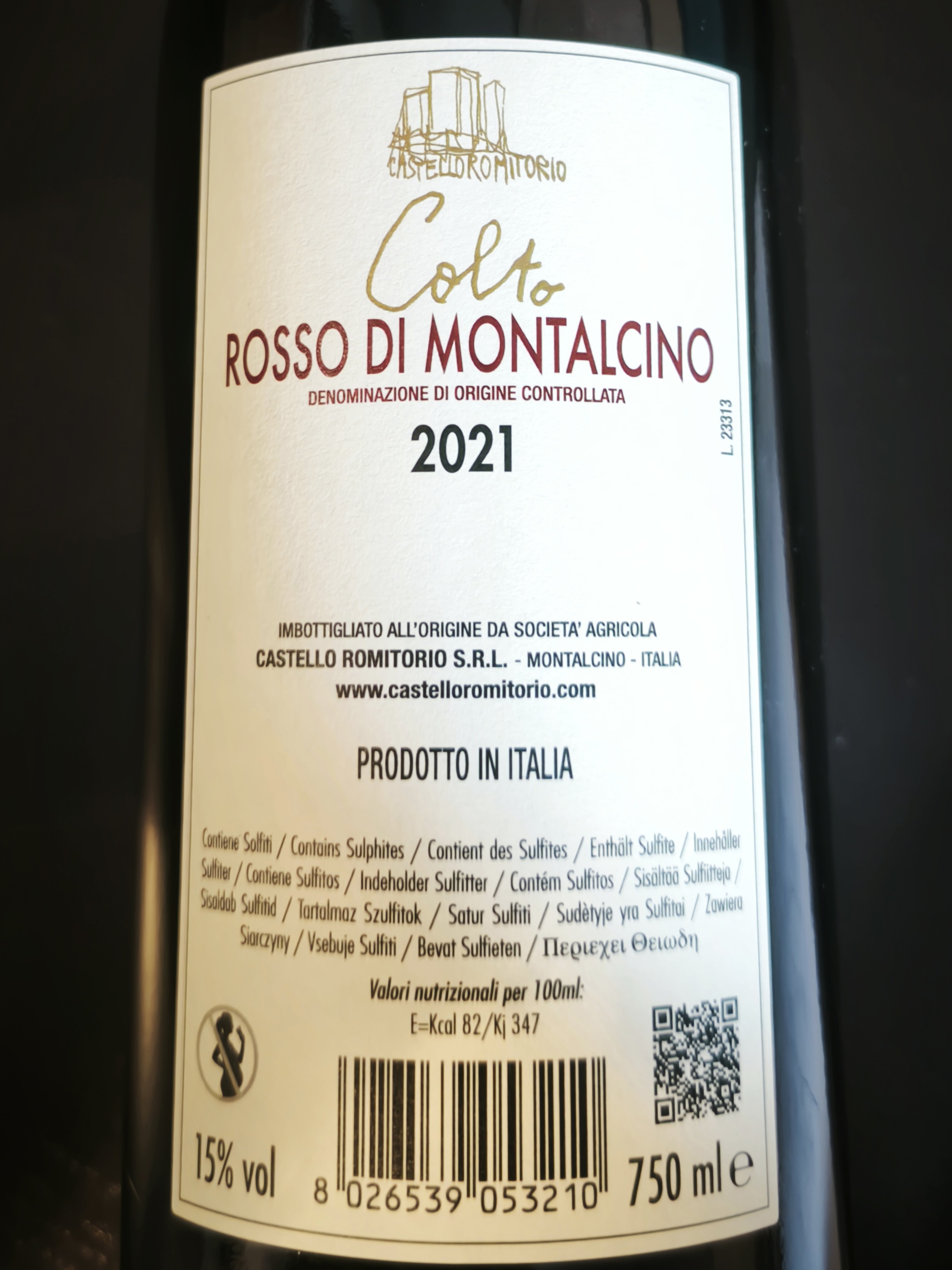 Etiketa Rosso di Montalcino \